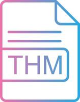 THM File Format Line Gradient Icon Design vector