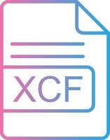 xcf archivo formato línea degradado icono diseño vector