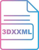 3DXXML File Format Line Gradient Icon Design vector
