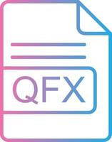 qfx archivo formato línea degradado icono diseño vector