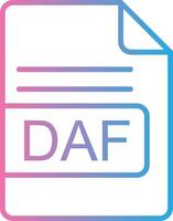 DAF File Format Line Gradient Icon Design vector