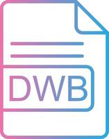 dwb archivo formato línea degradado icono diseño vector