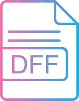 DFF archivo formato línea degradado icono diseño vector