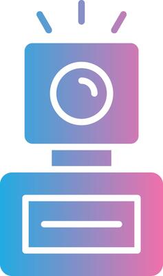Camera Flash Glyph Gradient Icon Design