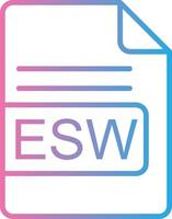 ESW File Format Line Gradient Icon Design vector