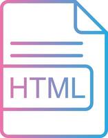 HTML File Format Line Gradient Icon Design vector