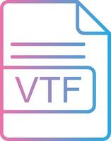 VTF File Format Line Gradient Icon Design vector