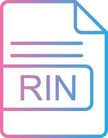 RIN File Format Line Gradient Icon Design vector