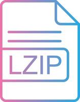 LZIP File Format Line Gradient Icon Design vector