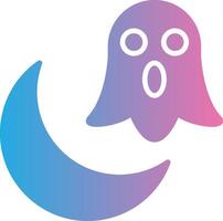 Halloween Moon Glyph Gradient Icon Design vector