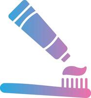 Tooth Brush Glyph Gradient Icon Design vector