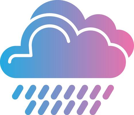 Rain Glyph Gradient Icon Design