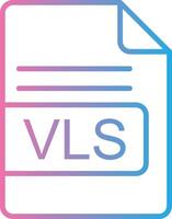 VLS File Format Line Gradient Icon Design vector
