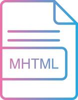 MHTML File Format Line Gradient Icon Design vector