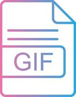 gif archivo formato línea degradado icono diseño vector