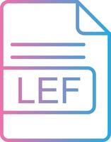 LEF File Format Line Gradient Icon Design vector