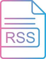 rss archivo formato línea degradado icono diseño vector