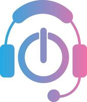 Headphones Glyph Gradient Icon Design vector