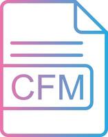 CFM File Format Line Gradient Icon Design vector