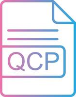 qcp archivo formato línea degradado icono diseño vector