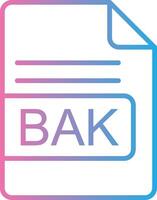 BAK File Format Line Gradient Icon Design vector