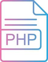 PHP File Format Line Gradient Icon Design vector