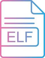 ELF File Format Line Gradient Icon Design vector