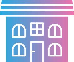 Bungalow Glyph Gradient Icon Design vector