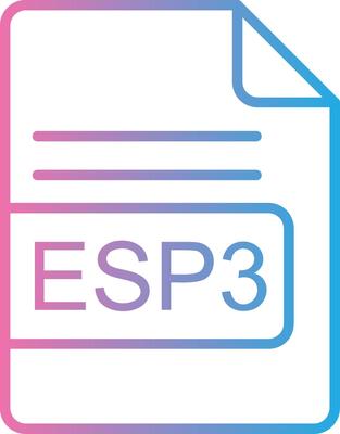 ESP3 File Format Line Gradient Icon Design