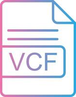 vcf archivo formato línea degradado icono diseño vector