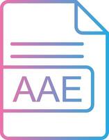AAE File Format Line Gradient Icon Design vector