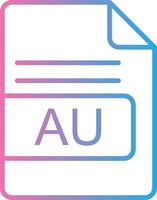 AU File Format Line Gradient Icon Design vector