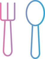 Spoon And Fork Line Gradient Icon Design vector