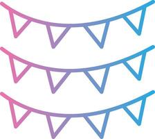 Bunting Line Gradient Icon Design vector