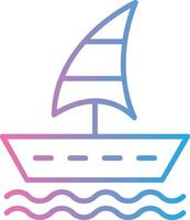 Sailing Boat Line Gradient Icon Design vector