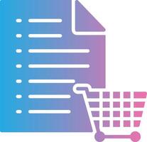 Shopping List Glyph Gradient Icon Design vector