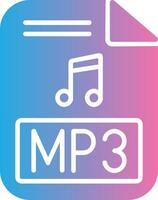 Mp3 Glyph Gradient Icon Design vector