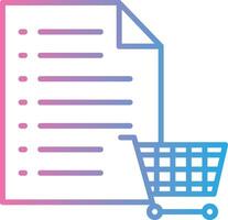 compras lista línea degradado icono diseño vector