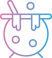 Cauldron Line Gradient Icon Design vector