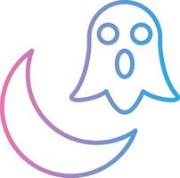 Halloween Moon Line Gradient Icon Design vector