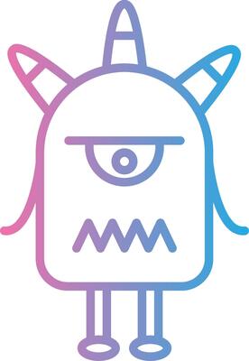 Monster Line Gradient Icon Design
