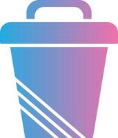 Trash Can Glyph Gradient Icon Design vector