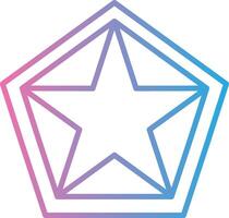 Star Pentagon Line Gradient Icon Design vector