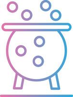 Cauldron Line Gradient Icon Design vector