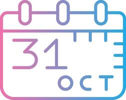 October 31st Line Gradient Icon Design vector