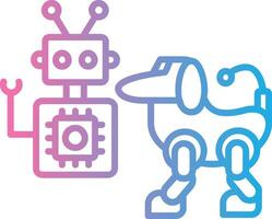 robot línea degradado icono diseño vector