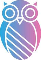 Owl Glyph Gradient Icon Design vector