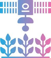 Satellite Crop Monitoring Glyph Gradient Icon Design vector