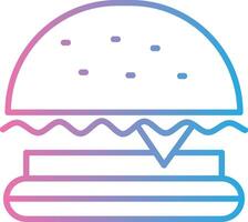 hamburguesa rápido comida línea degradado icono diseño vector