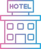 hotel línea degradado icono diseño vector